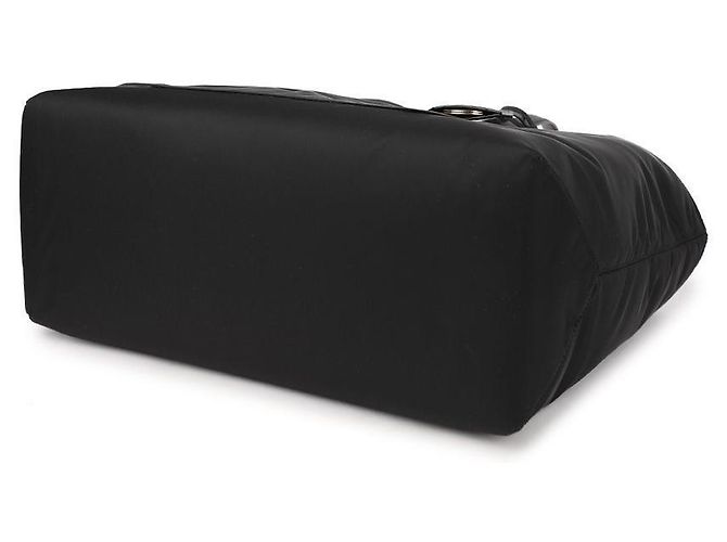 Prada Borsa tote media in Re-Nylon e pelle Saffiano Nero - vista 8