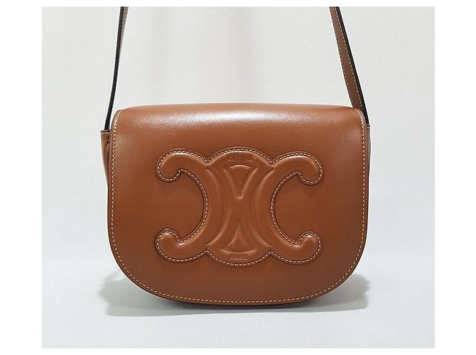 Céline Borsa Polko in pelle Triopé Marrone - vista 2