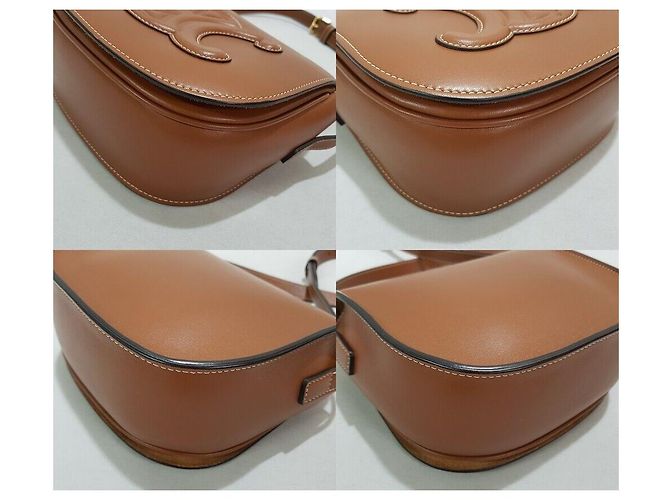 Céline Borsa Polko in pelle Triopé Marrone - vista 7