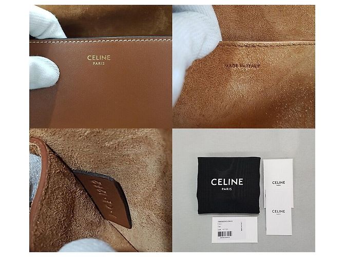 Céline Borsa Polko in pelle Triopé Marrone - vista 9