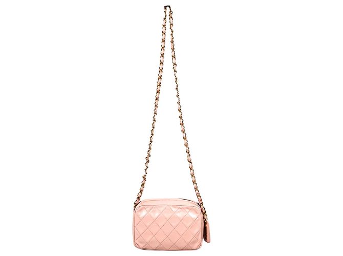 Camera Chanel Bolso de cámara cruzado de cadena de piel de cordero dorado con logo CC de Viar para mujeres - Rosa - vista 7