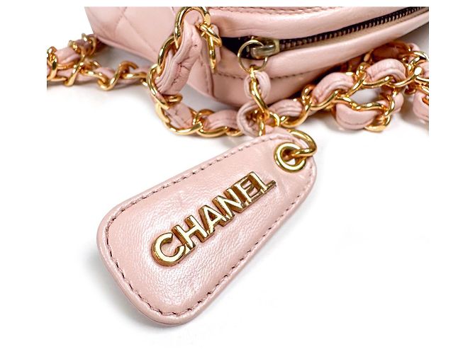 Camera Chanel Bolso de cámara cruzado de cadena de piel de cordero dorado con logo CC de Viar para mujeres - Rosa - vista 9