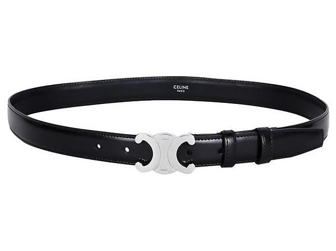 Céline Leder-Gürtel mit Triope-Logo Schwarz - Ansicht 6