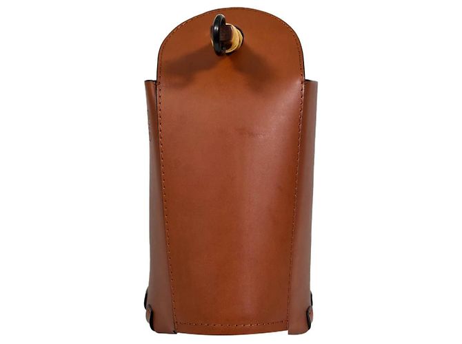 Loewe Bolsa bucket de couro de bambu com alça de mão e crossbody - Tan - vista 4