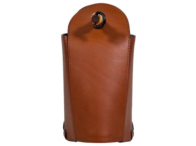 Loewe Bolsa bucket de couro de bambu com alça de mão e crossbody - Tan - vista 6