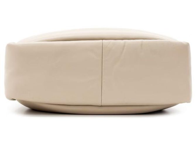 Prada Padded Soft Padding Nappa Leather Bag Medium Desert Beige White - view 6