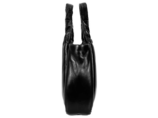 Prada Borsa tote media in morbido cuoio nappa imbottito nera Nero - vista 5