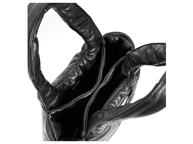 Prada Borsa tote media in morbido cuoio nappa imbottito nera Nero - vista 9