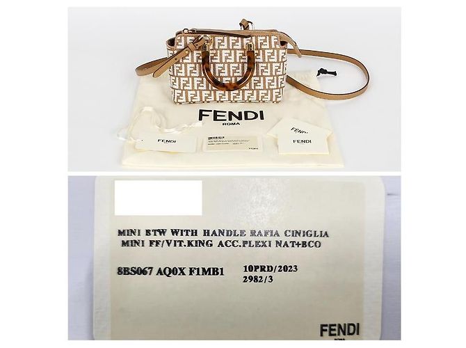 Fendi Borsa Mini Tote By The Way FF Bianco - vista 14