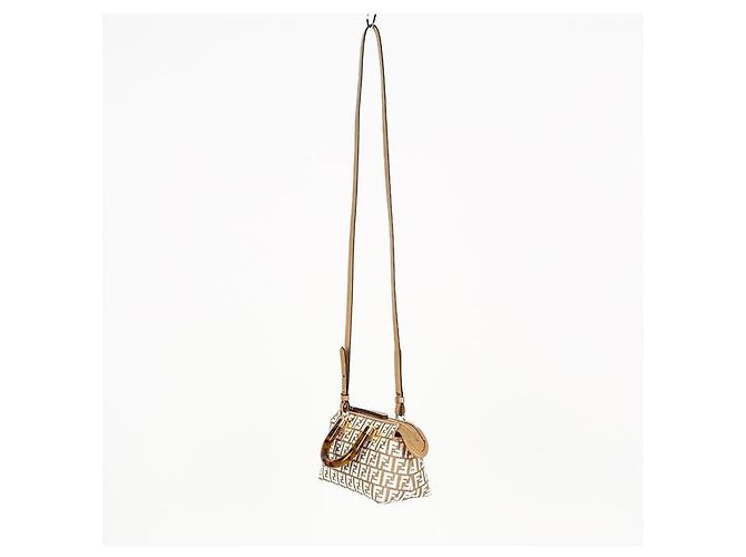 Fendi Borsa Mini Tote By The Way FF Bianco - vista 5