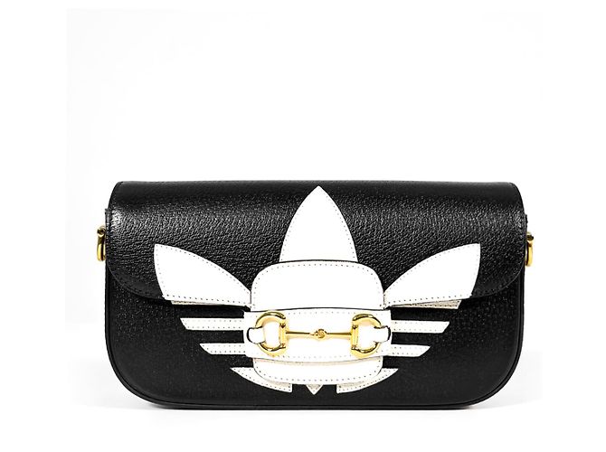 Borsa a tracolla Gucci Adidas da donna con chiusura Horsebit nera Nero - vista 2
