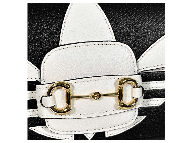 Borsa a tracolla Gucci Adidas da donna con chiusura Horsebit nera Nero - vista 7