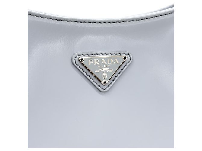 Prada Borsa a spalla in pelle spazzolata Cleo grigia Marrone - vista 5