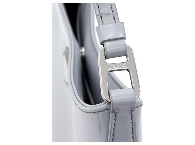Prada Borsa a spalla in pelle spazzolata Cleo grigia Marrone - vista 7
