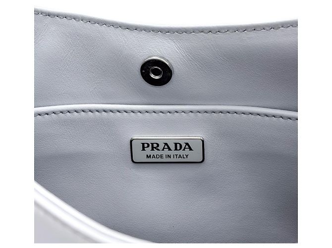 Prada Borsa a spalla in pelle spazzolata Cleo grigia Marrone - vista 8