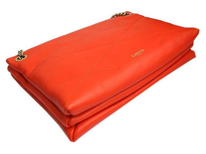 Lanvin Borsa a tracolla con catena e trio di cuciture trapuntate rosse Rosso - vista 4