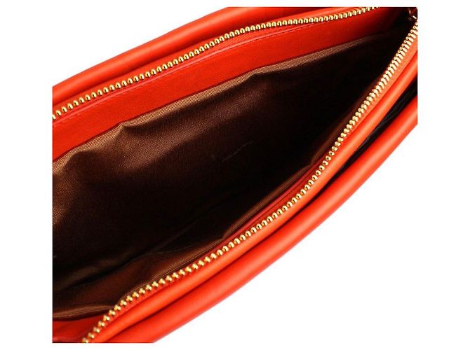 Lanvin Borsa a tracolla con catena e trio di cuciture trapuntate rosse Rosso - vista 5