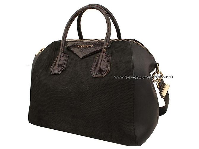 Givenchy Antigona Medium Tote- und Schultertasche im schwarzen Echsenmuster Wani - Ansicht 2