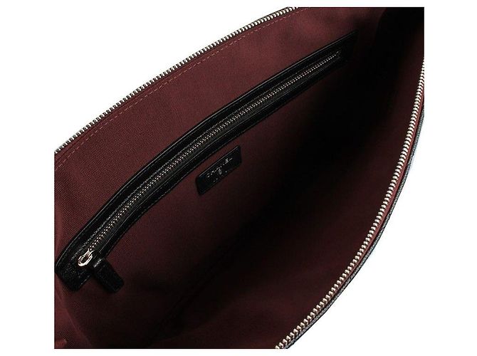 Chanel Clutch Grande in Pelle Trapuntata Nera Caviar Argento CC Serie Nero - vista 5