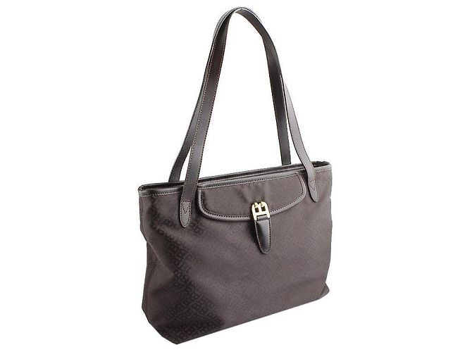 Bally Borsa a spalla in tessuto logo marrone scuro - vista 2