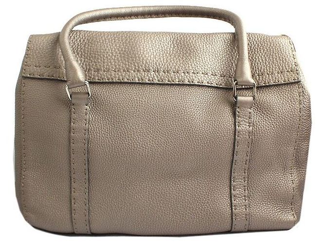Fendi Selleria Silberne Leder Umhängetasche mit Klappe - Ansicht 3