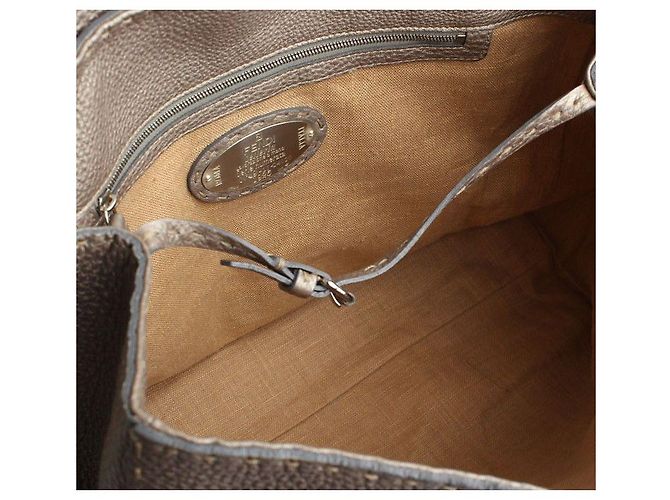 Fendi Selleria Silberne Leder Umhängetasche mit Klappe - Ansicht 5