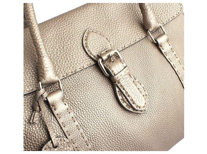 Fendi Selleria Silberne Leder Umhängetasche mit Klappe - Ansicht 6