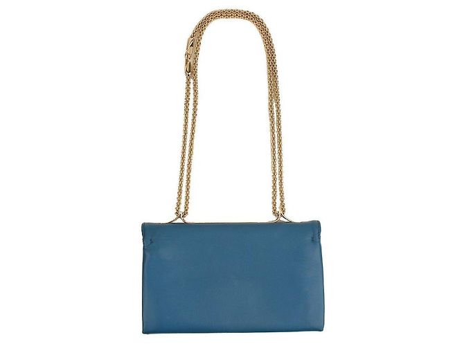 Valentino Borsa a tracolla Bababoom blu argento con catena e pattina - vista 3