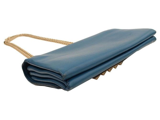 Valentino Borsa a tracolla Bababoom blu argento con catena e pattina - vista 5