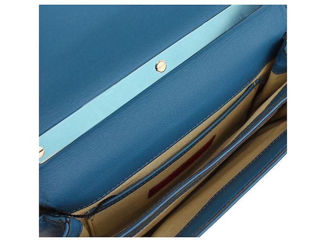 Valentino Borsa a tracolla Bababoom blu argento con catena e pattina - vista 6
