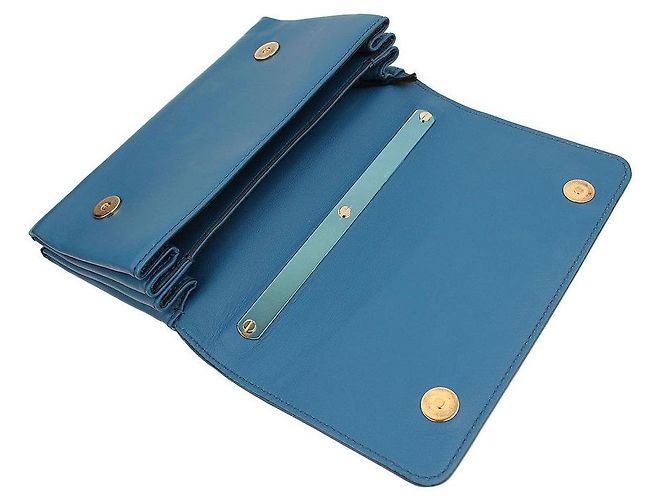 Valentino Borsa a tracolla Bababoom blu argento con catena e pattina - vista 7