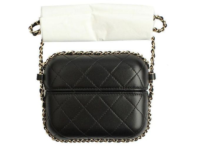Chanel Série de mini sac à bandoulière en chaîne autour en or noir - vue 3