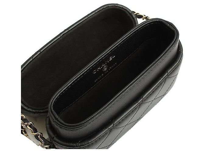 Chanel Série de mini sac à bandoulière en chaîne autour en or noir - vue 5