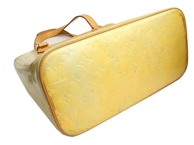 Louis Vuitton Borsa Tote Vernis Gialla Giallo - vista 4