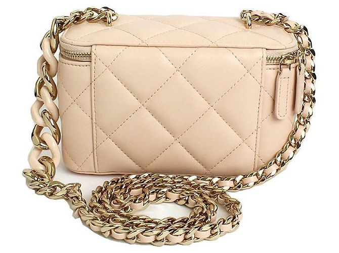 Chanel Vanity Cosmetic Powder Rosa Gold Umhängetasche Serie Pink - Ansicht 3