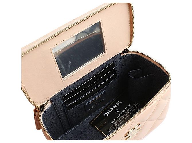 Chanel Vanity Cosmetic Powder Rosa Gold Umhängetasche Serie Pink - Ansicht 5