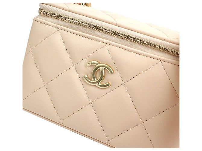 Chanel Vanity Cosmetic Powder Rosa Gold Umhängetasche Serie Pink - Ansicht 6