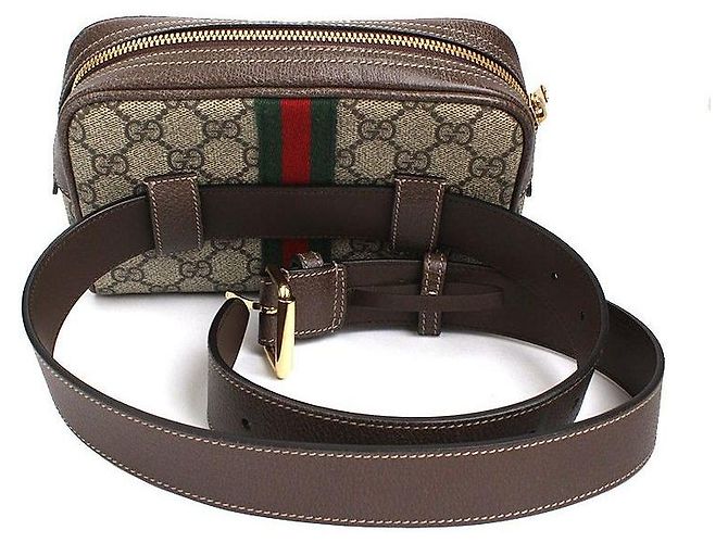 Gucci Borsa a tracolla Ophidia GG Marrone - vista 3