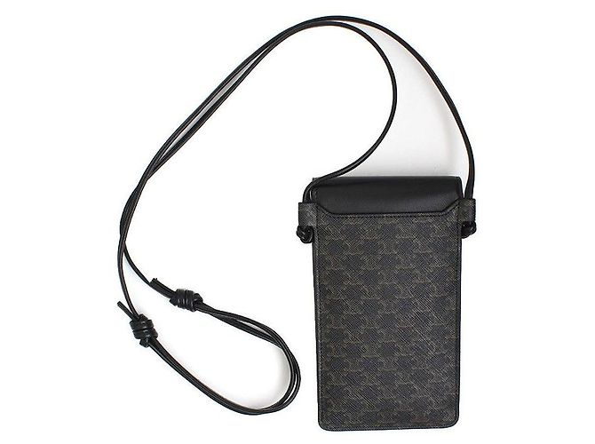 Céline Borsa per telefono in tela Triomphe Marrone - vista 2