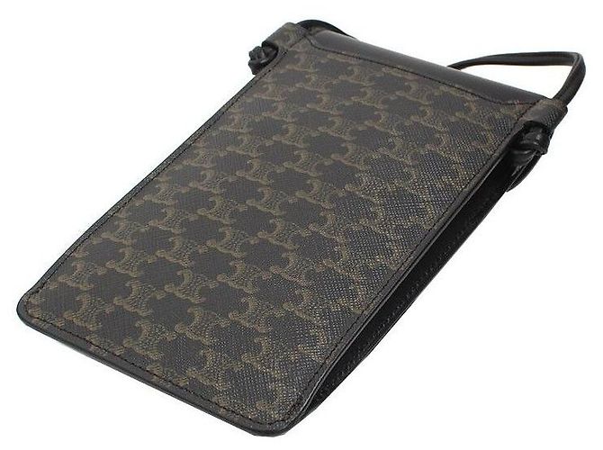 Céline Borsa per telefono in tela Triomphe Marrone - vista 3