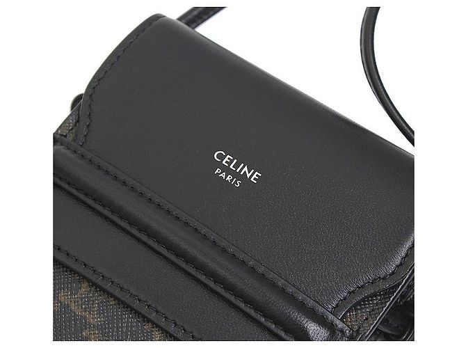 Céline Borsa per telefono in tela Triomphe Marrone - vista 5
