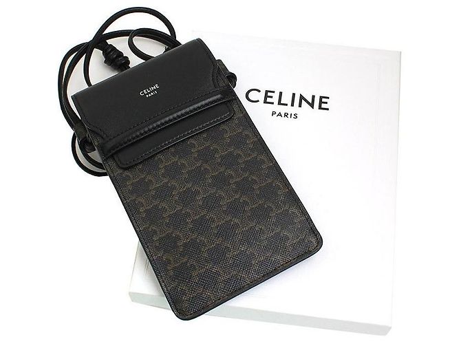 Céline Borsa per telefono in tela Triomphe Marrone - vista 6