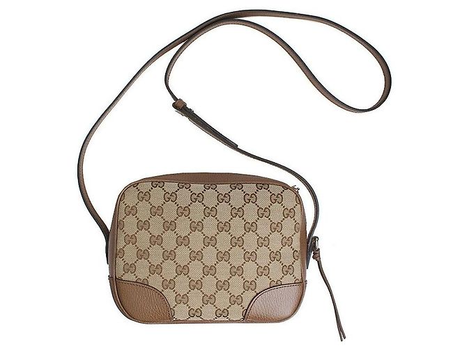 Gucci Borsa a tracolla in tela marrone - vista 3