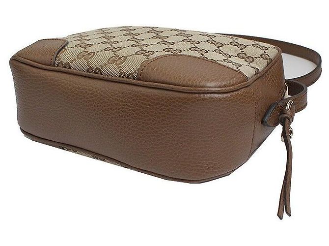 Gucci Borsa a tracolla in tela marrone - vista 4