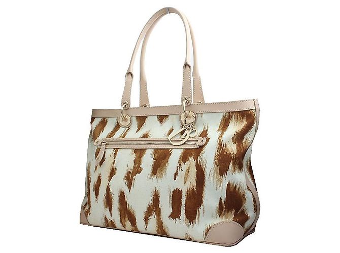 Dior Borsa in tela marrone con macchia - vista 2