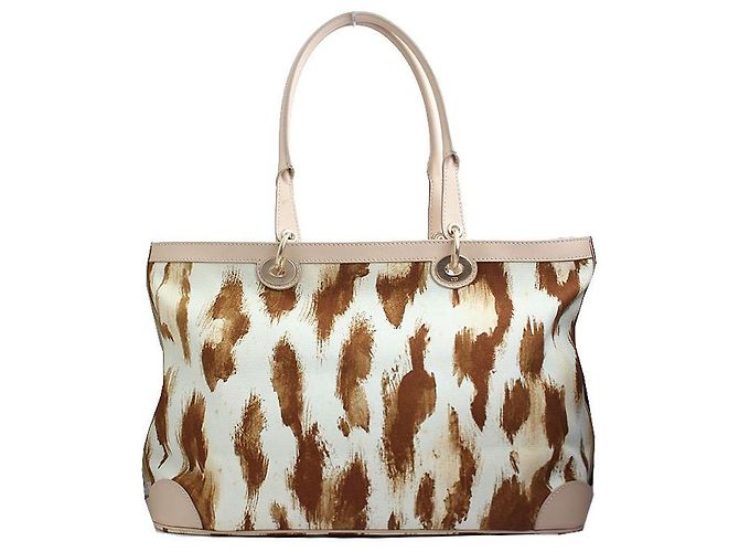 Dior Borsa in tela marrone con macchia - vista 3
