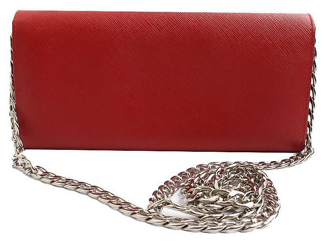 Prada Borsa a tracolla e clutch Saffiano argento - vista 3