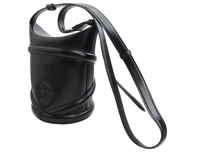 Borsa a secchiello in pelle nera Alexander McQueen Nero - vista 2