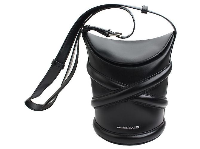 Borsa a secchiello in pelle nera Alexander McQueen Nero - vista 3