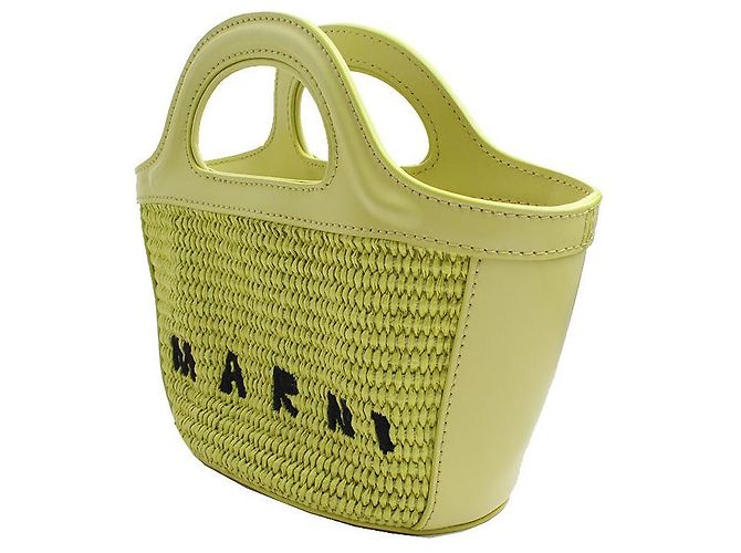 Marni Borsa a tracolla mini in tessuto intrecciato lime Marrone - vista 2